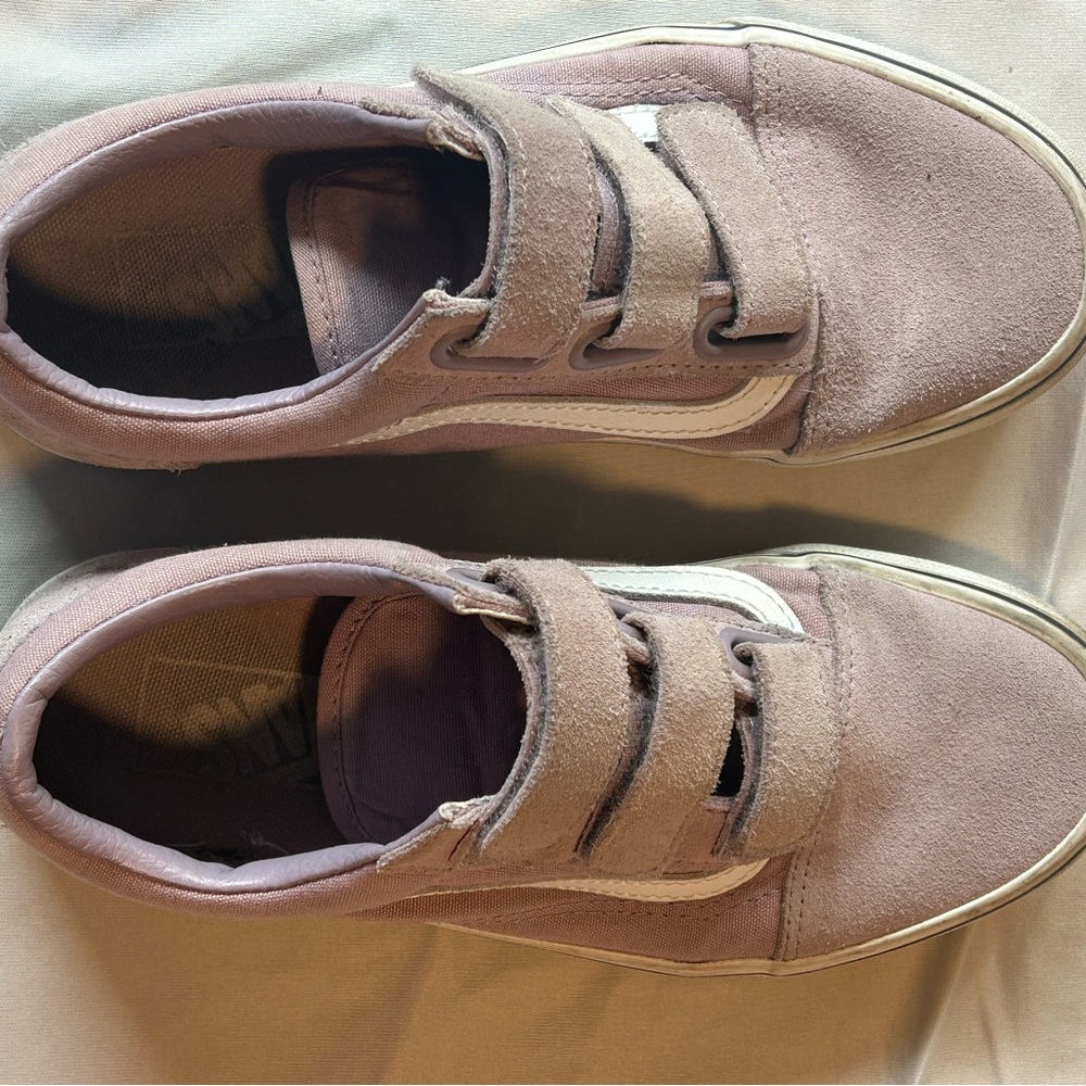Lavender Suede Velcro VANS